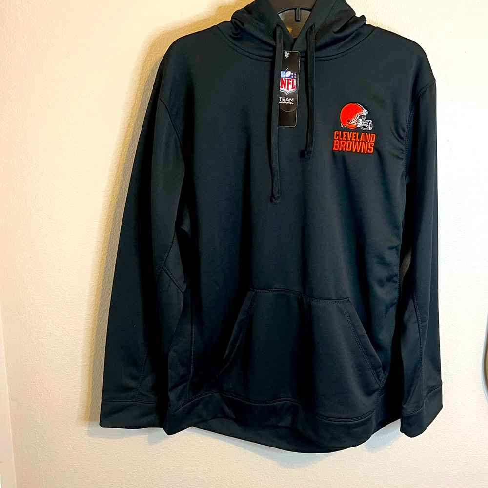 New Mens Large Black Cleveland Browns Hoodie
